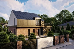 Дом с мансардой, гаражом и большой террасой