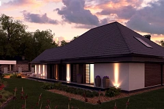 Увеличенная версия Z402 одноэтажного дома с гаражом на два автомобиля