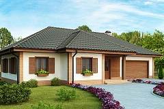 Просторный комфортный одноэтажный дом с гаражом для двух машин.