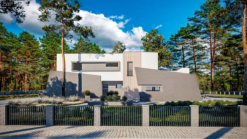 Вариант Zx180 с первым этажом и гаражом на две машины