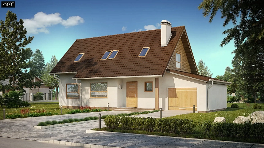 Версия проекта Z79 с гаражом с правой стороны.