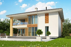 Проект комфортабельного двухэтажного коттеджа современного дизайна