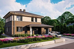 Вариант двухэтажного дома Zz11k+ c плитами перекрытия