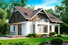 Уютный мансардный дом Z128 с плитами перекрытия