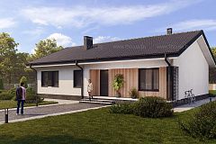 Одноэтажный дом с 2умя спальнями.