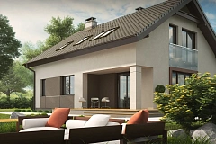 Аккуратный и функциональной дом простой формы, экономичный в строительстве и эксплуатации.