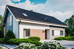 Проект двухсемейного дома с отдельной удобной «квартирой» площадью 58 м2.