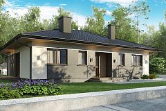 Аккуратный одноэтажный дом в традиционном стиле с продуманной планировкой