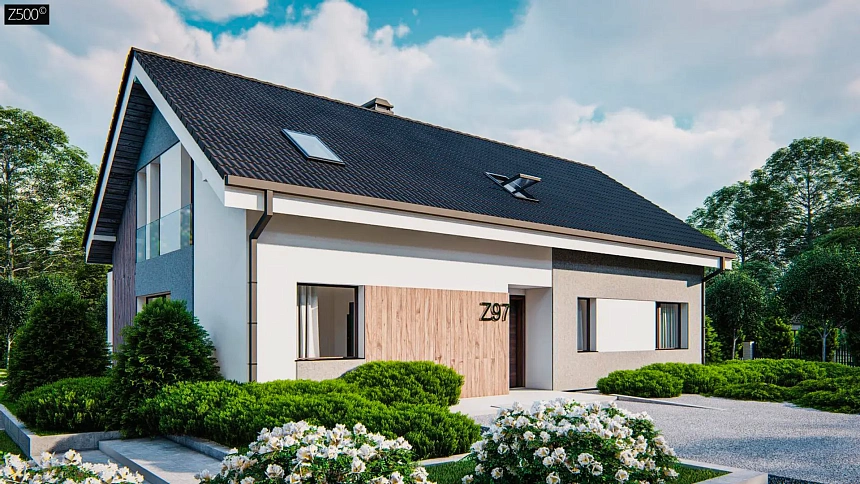 Проект двухсемейного дома с отдельной удобной «квартирой» площадью 58 м2.