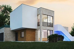 Трехэтажная современная резиденция&nbsp;&nbsp;с террасами и бассейном .