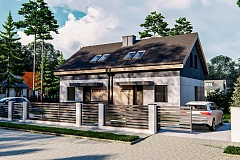 Компактный двухсемейный дом с тремя спальнями на мансарде