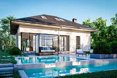 Дом с мансардой, четыре комнаты и гараж