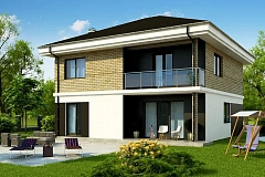 Вариант двухэтажного дома Zz1a с плитами перекрытия