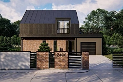 Дом с мансардой, гаражом и большой террасой