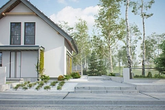 Компактный и функциональный дом с мансардой в традиционном стиле.