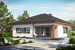 Проект стильного одноэтажного дома в классическом стиле.