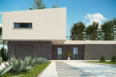 Стильный современный коттедж с плоской кровлей