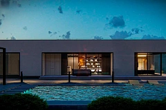 Проект современного одноэтажного дома с плоской кровлей