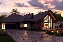 Увеличенная версия Z402 одноэтажного дома с гаражом на два автомобиля