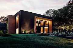 Современный двухэтажный дом с плоской кровлей