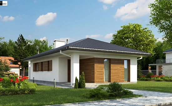 Одноэтажный функциональный дом для небольшой семьи