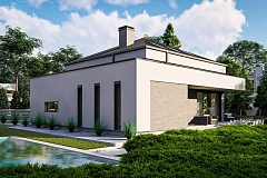 Современная версия двухэтажного дома с гаражом и кабинетом на первом этаже