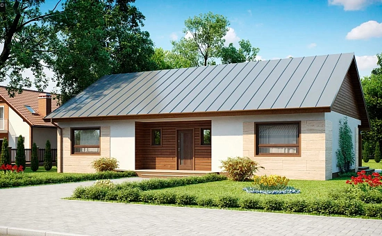 Вариант одноэтажного дома Z98 с измененной планировкой