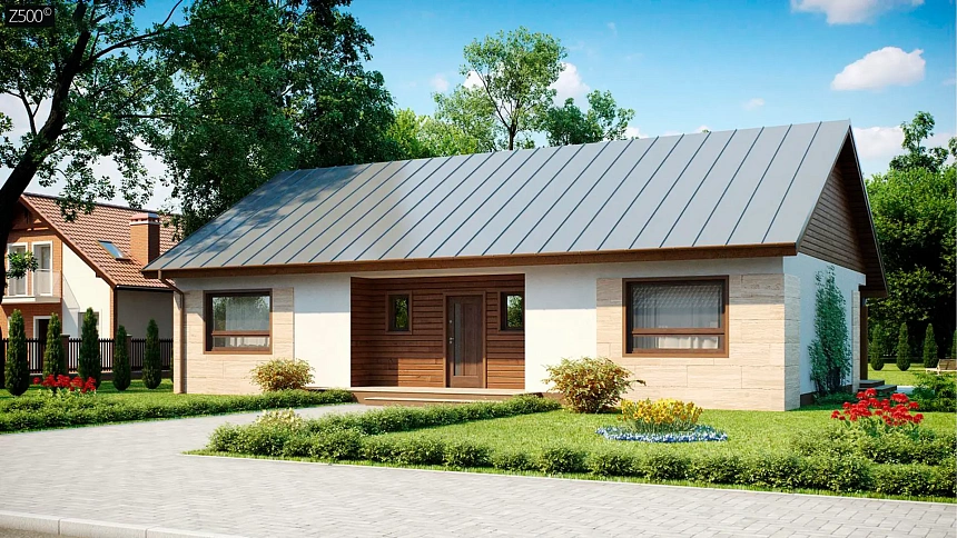 Вариант одноэтажного дома Z98 с измененной планировкой