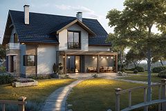 Мансардный дом с гаражом и 4мя спальнями.