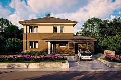 Вариант двухэтажного дома Zz11k+ c плитами перекрытия