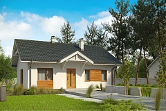 Компактный одноэтажный дом в традиционном стиле.