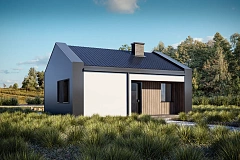 Компактный одноэтажный дом с 2умя спальнями.