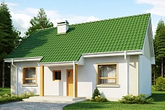 Простой в реализации дом с двускатной крышей, с возможностью обустройства мансарды.