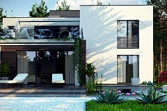 Двухэтажный дом в стиле минимализм - вариант проекта ZR 17