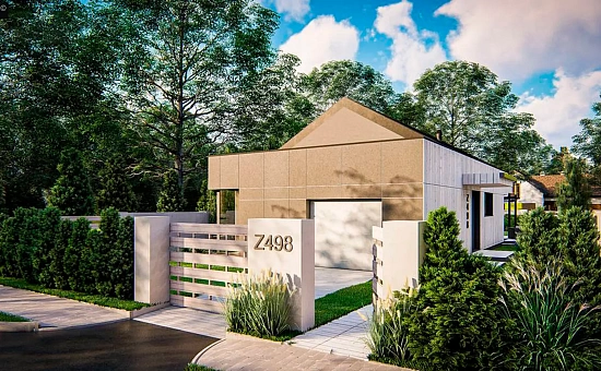 Уютный современный одноэтажный дом с гаражом