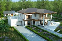 Проект стильного и просторного дома с элементами классической архитектуры.