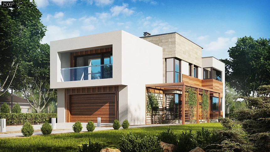 Вариант двухэтажного дома Zx114 с измененной планировкой