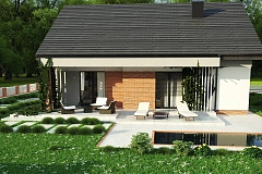 Вариант проекта Z316 с измененной планировкой помещений и двускатной кровлей