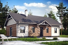 Аккуратный одноэтажный дом в классическом стиле