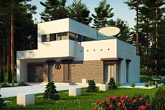 Уменьшенный вариант двухэтажного проекта ZX46 с гаражом