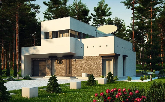 Уменьшенный вариант двухэтажного проекта ZX46 с гаражом