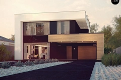 Респектабельный большой дом в модернистском стиле с подвалом.