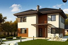 Вариант проекта Zz1  современного двухэтажного дома с плитами перекрытия