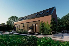 Современный дом с мансардой, вторым светом, 3 спальнями и гаражом