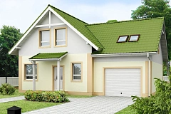 Уютный и функциональный дом «Т»-образной формы с гаражом.