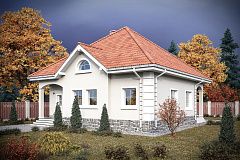 Одноэтажный дом с 2умя спальнями.