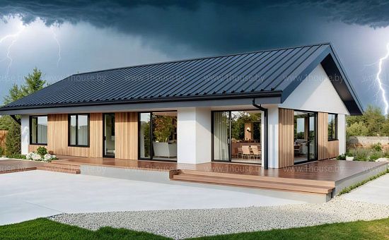 Дом с просторной гостиной и 2ым светом.