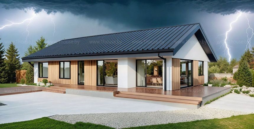 Дом с просторной гостиной и 2ым светом.