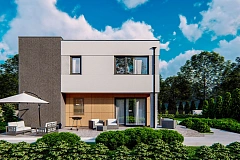 Вариант двухэтажного дома Zx59 без гаража