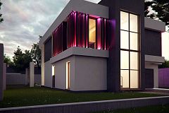 Проект дома в современном стиле с большими площадями остекления